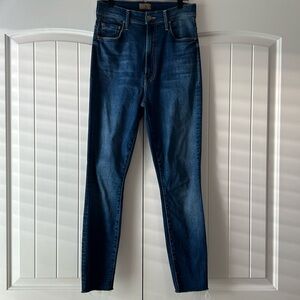 MOTHER High Waisted Rail Ankle Fray